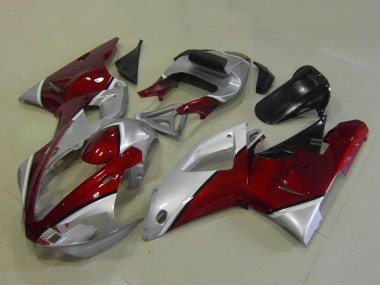 Meilleurs Carénages Moto Yamaha YZF R1 2000-2001 - Argent Rouge Marron