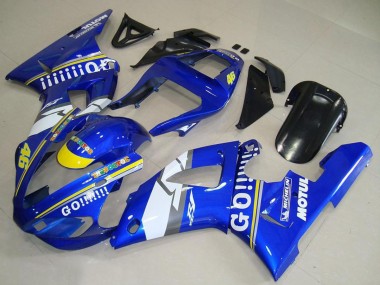 Meilleurs Carénages Moto Yamaha YZF R1 2000-2001 - Bleu Blanc Jaune Motul 46