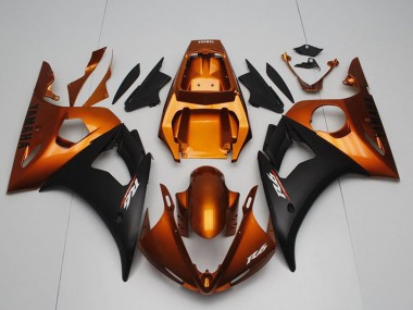 Meilleurs Carénages Moto Yamaha YZF R6 2003-2004 - Orange Noir Mat
