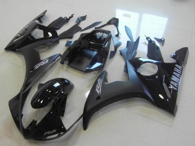 Meilleurs Carénages Moto Yamaha YZF R6 2003-2004 - Noir Brillant Noir Mat Argent Décalque
