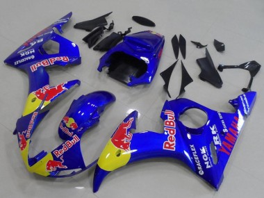 Meilleurs Carénages Moto Yamaha YZF R6 2003-2004 - Bleu Jaune Red Bull