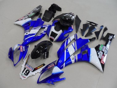 Meilleurs Carénages Moto Yamaha YZF R6 2006-2007 - Blanc Bleu Noir Brillant Fimer Yamalube