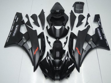 Meilleurs Carénages Moto Yamaha YZF R6 2006-2007 - Noir Brillant Noir Mat Rouge Motul Michelin