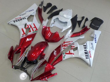 Meilleurs Carénages Moto Yamaha YZF R6 2006-2007 - Blanc Rouge Fiat Yamalube