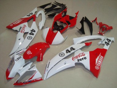 Meilleurs Carénages Moto Yamaha YZF R6 2008-2016 - Blanc Rouge Cocacola 44
