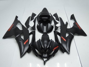Meilleurs Carénages Moto Yamaha YZF R6 2008-2016 - Noir Mat Rouge Décalque