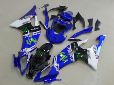 Meilleurs Carénages Moto Yamaha YZF R6 2008-2016 - Blanc Bleu Noir Brillant Vert Monstre MoviStar