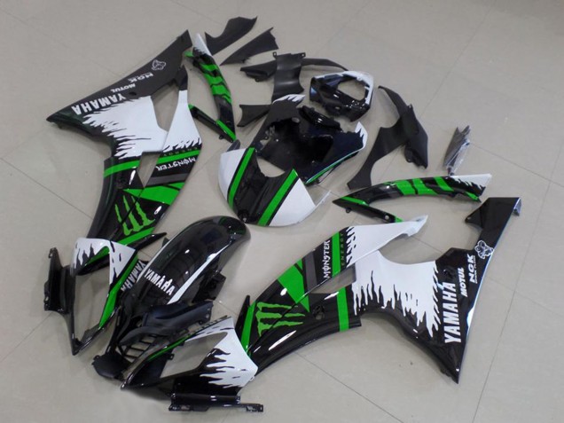 Carénages Moto Yamaha YZF R6 2008-2016 - Blanc Noir Brillant Vert Monstre Motul