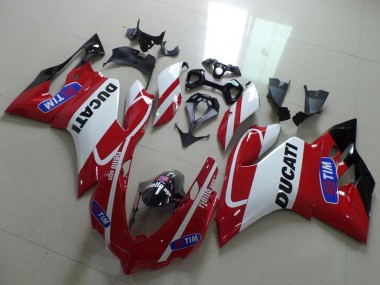 Meilleurs Carénages Moto Ducati 1199 2011-2014 - Blanc Rouge Tim