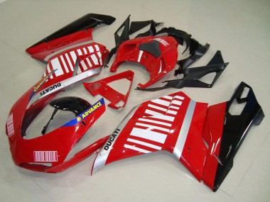 Meilleurs Carénages Moto Ducati 848 1098 1198 2007-2014 - Argent Bleu Rouge Noir Brillant