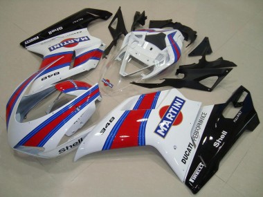 Meilleurs Carénages Moto Ducati 848 2007-2014 - Blanc Rouge Vert Noir Brillant Martini