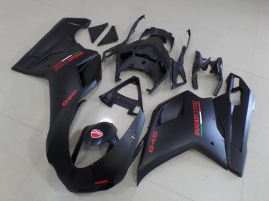Meilleurs Carénages Moto Ducati 848 2007-2014 - Noir Mat Rouge