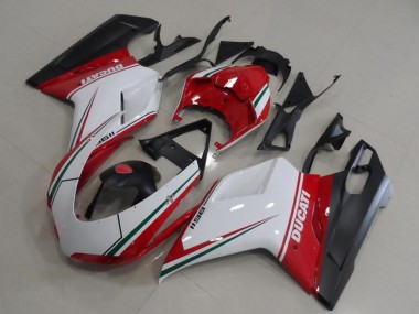Meilleurs Carénages Moto Ducati 1198 2007-2014 - Blanc Rouge Vert Noir Mat