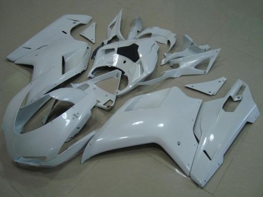 Meilleurs Carénages Moto Ducati 848 1098 1198 2007-2014 - Blanc Brillant