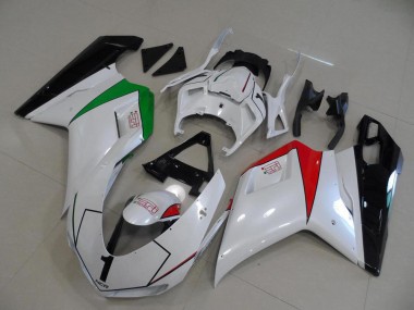 Meilleurs Carénages Moto Ducati 848 1098 1198 2007-2014 - Blanc Brillant Rouge Vert Noir Brillant