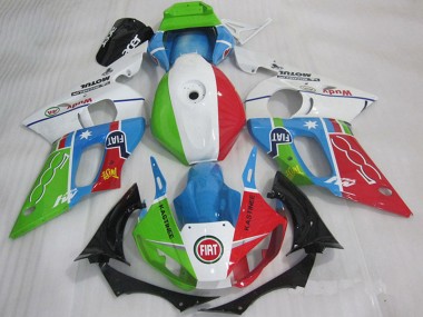 Meilleurs Carénages Moto Yamaha YZF R6 1998-2002 - Blanc Bleu Vert Rouge Fiat Kastinee