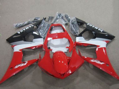 Meilleurs Kits Carénage Moto Yamaha YZF R6 2003-2004 - Rouge Blanc Noir Brillant