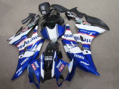 Meilleurs Carénages Moto Yamaha YZF R6 2006-2007 - Blanc Bleu Rouge Sterilgarda Volvo Fimer