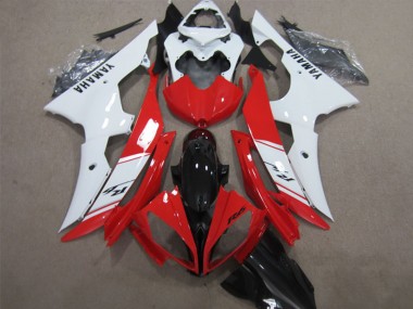 Meilleurs Carénages ABS Yamaha YZF R6 2008-2016 - Blanc Rouge Noir Brillant