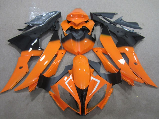 Carénage Moto Yamaha YZF R6 2008-2016 - Orange Noir Brillant