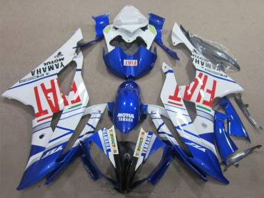 Meilleurs Carénages Moto Yamaha YZF R6 2008-2016 - Blanc Bleu Rouge Motul Fiat