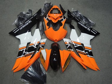 Meilleurs Carénages Moto Yamaha YZF R6 2008-2016 - Orange Blanc Noir Brillant Motul