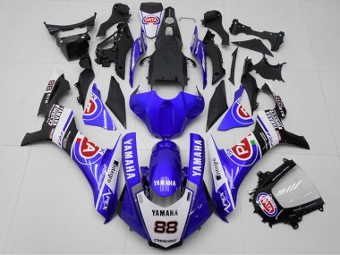Meilleurs Carénages Moto Yamaha YZF R1 2015-2019 - Blanc Bleu Noir Rouge PATA 88