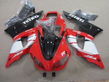 Meilleurs Carénages Moto Yamaha YZF R1 1998-1999 - Rouge Blanc Argent Noir Brillant