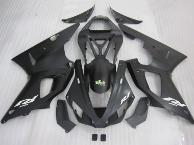 Meilleurs Carénages Moto Yamaha YZF R1 2000-2001 - Noir Mat Blanc Décalque