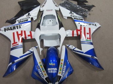 Meilleurs Carénage Moto Yamaha YZF R1 2002-2003 - Blanc Bleu Rouge Motul Fiat