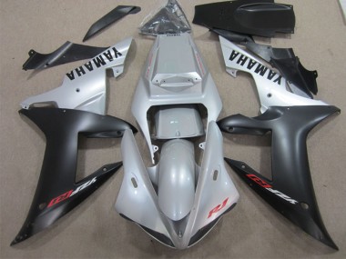 Meilleurs Carénage Moto Yamaha YZF R1 2002-2003 - Argent Noir Mat