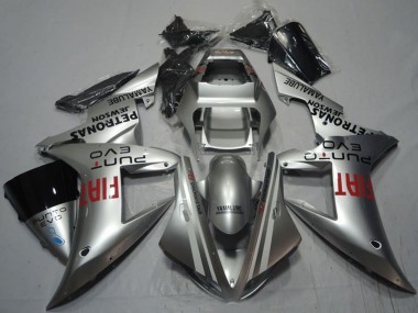 Meilleurs Carénages Moto Yamaha YZF R1 2002-2003 - Argent Rouge Fiat