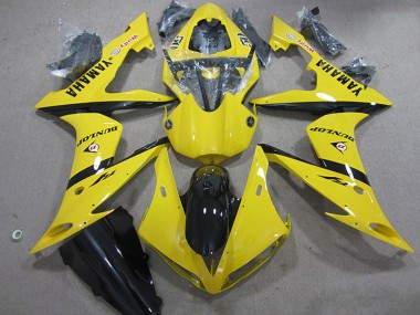 Meilleurs Carénages Moto Yamaha YZF R1 2004-2006 - Jaune Noir Brillant Dunlop