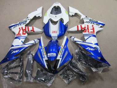 Meilleurs Carénages Moto Yamaha YZF R1 2004-2006 - Blanc Bleu Motul Fiat