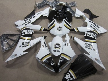 Meilleurs Carénages Moto Yamaha YZF R1 2004-2006 - Blanc Noir Lucky Strike