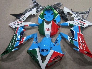 Meilleurs Carénages Moto Yamaha YZF R1 2004-2006 - Blanc Bleu Rouge Vert Blanc Fiat Motul