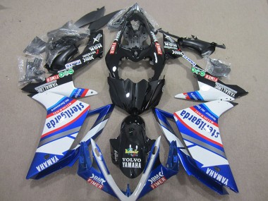 Meilleurs Carénages Moto Yamaha YZF R1 2007-2008 - Blanc Bleu Noir Volvo Fimer Sterilgarda