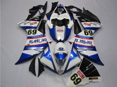 Meilleurs Carénages Moto Yamaha YZF R1 2009-2011 - Blanc Bleu Noir Sterilgarda SCALZ 69