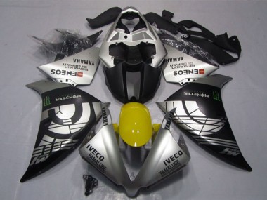 Meilleurs Carénages Moto Yamaha YZF R1 2012-2014 - Argent Noir IVECO Yamalube ENEOS Monstre