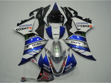 Meilleurs Carénages Moto Yamaha YZF R1 2012-2014 - Bleu Argent Blanc Noir Vert Monstre IVECO Yamalube ENEOS Semakin Didepan