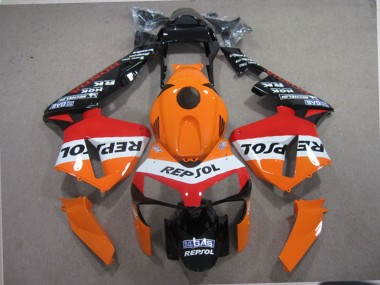 Meilleurs Kits Carénage Moto ABS Honda CBR600RR 2003-2004 - Orange Blanc Rouge Noir Brillant Repsol