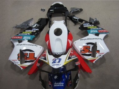 Meilleurs Carénages Moto Honda CBR600RR 2005-2006 - Blanc Rouge Bleu Noir Brillant Star Lee 27