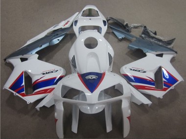 Meilleurs Carénages Moto Honda CBR600RR 2005-2006 - Blanc Bleu Rouge Argent
