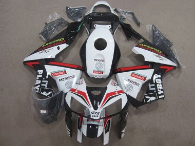 Meilleurs Carénages Moto Honda CBR600RR 2005-2006 - Blanc Rouge Noir Star Lock Playboy
