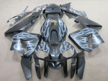 Meilleurs Carénages Moto Honda CBR600RR 2005-2006 - Noir Mat Argent Flamme