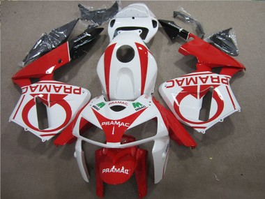 Meilleurs Carénages Moto Honda CBR600RR 2005-2006 - Blanc Rouge Noir Pramac