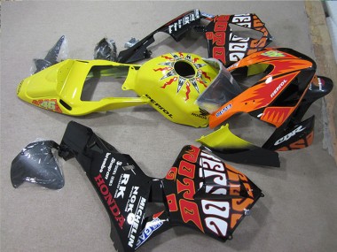 Meilleurs Carénages Moto Honda CBR600RR 2005-2006 - Noir Orange Jaune Rossi Repsol