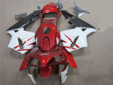 Meilleurs Kits Carénage Moto ABS Honda CBR600RR 2005-2006 - Rouge Blanc Noir