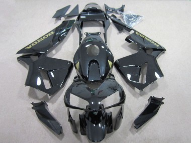 Meilleurs Carénages Moto Honda CBR600RR 2005-2006 - Noir Brillant Or Décalque