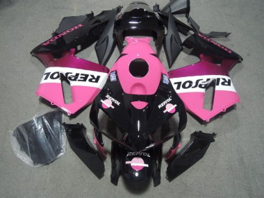 Meilleurs Carénages Moto Honda CBR600RR 2005-2006 - Noir Brillant Rose Repsol